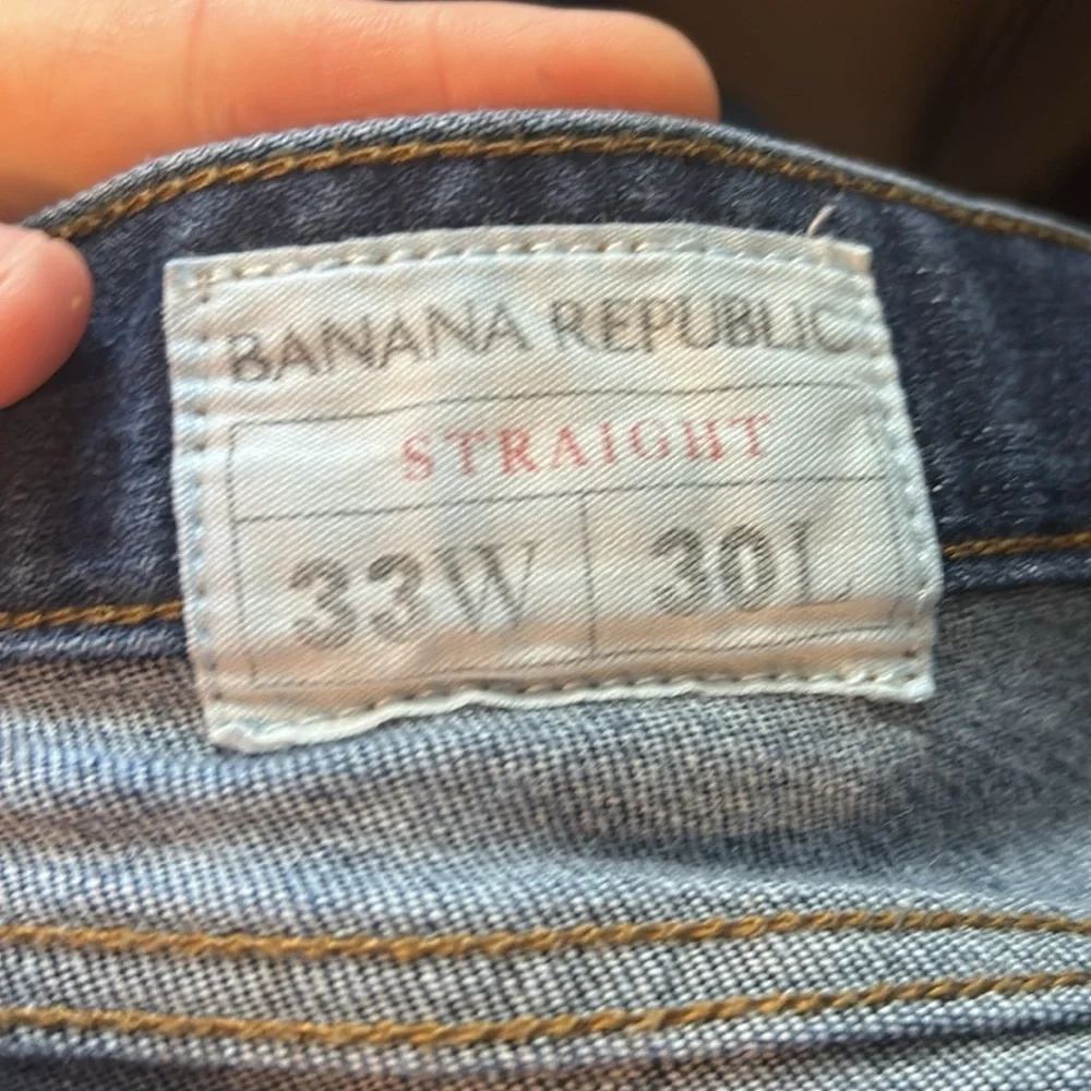 Banana Republic Men Jeans 33 X 30 Blue Straight Denim Pant Casual Everyday